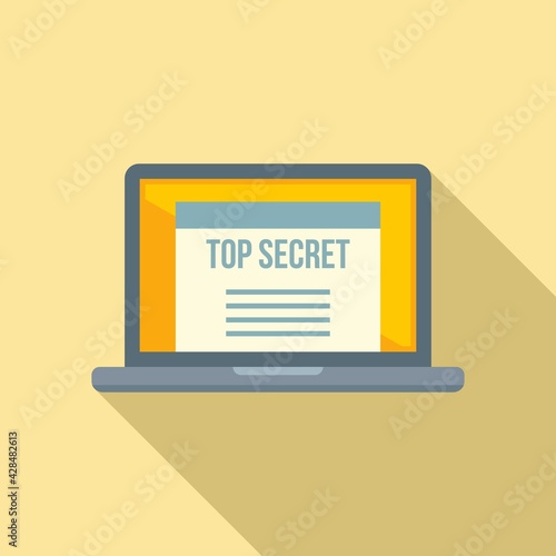 Top secret personal information icon, flat style