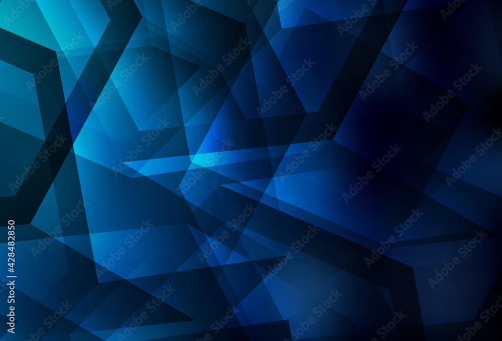 Fototapeta premium Dark BLUE vector shining triangular layout.