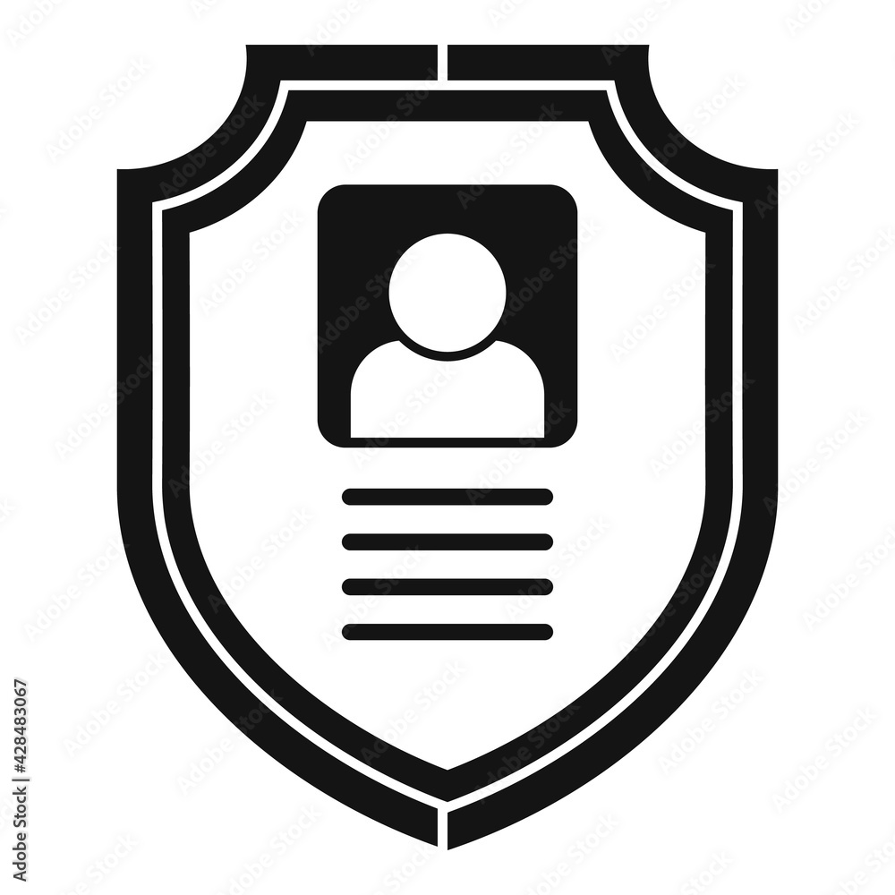 Secured personal information icon, simple style Secured personal information icon, simple style