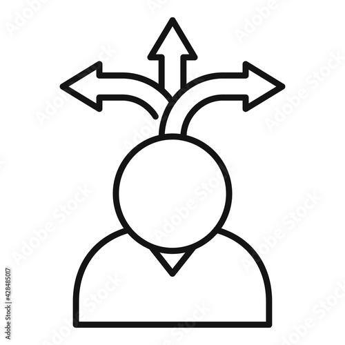 Direction personal traits icon, outline style