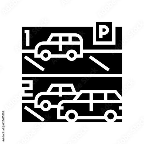 multilevel car parking line icon vector. multilevel car parking sign. isolated contour symbol black illustration