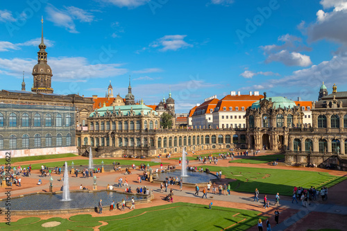 Zwinger-an interior space with fountains and green lawns