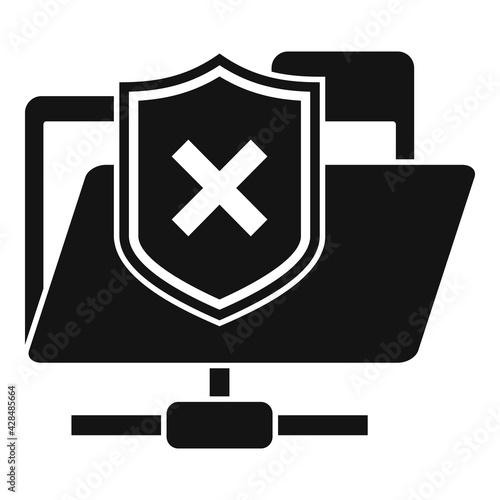 Folder access authentication icon, simple style