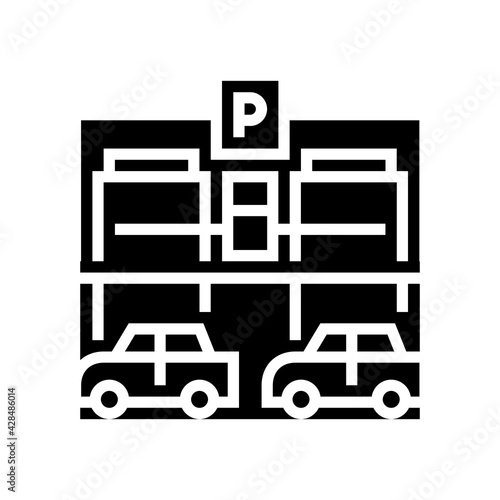 equipment parking line icon vector. equipment parking sign. isolated contour symbol black illustration