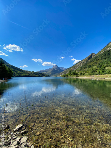 view of the Lanuza reservoir  in the Aragonese Pyrenees. Huesca  Spain