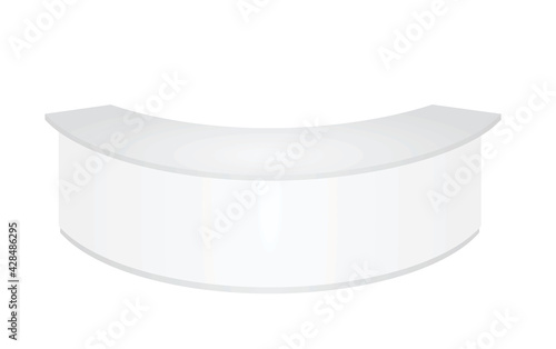 Round reception desk. vector illustration