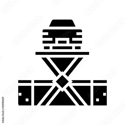 lift equipment parking line icon vector. lift equipment parking sign. isolated contour symbol black illustration