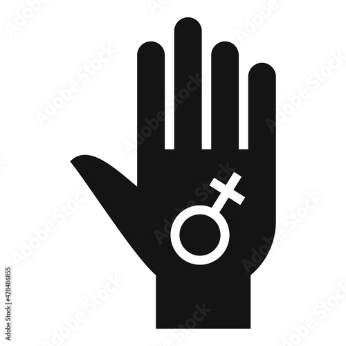 Woman rights icon, simple style