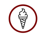 No ice cream vector icon.  Editable stroke. Linear style sign for use on web design and mobile apps, logo. Symbol illustration. Pixel vector graphics - Vector