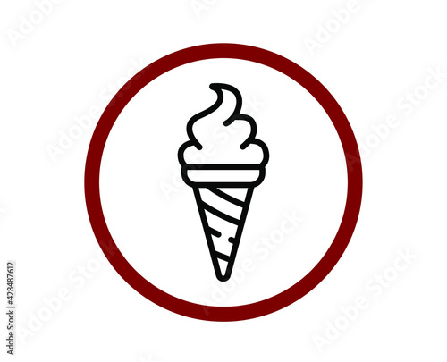 No ice cream vector icon. Editable stroke. Linear style sign for use on web design and mobile apps, logo. Symbol illustration. Pixel vector graphics - Vector