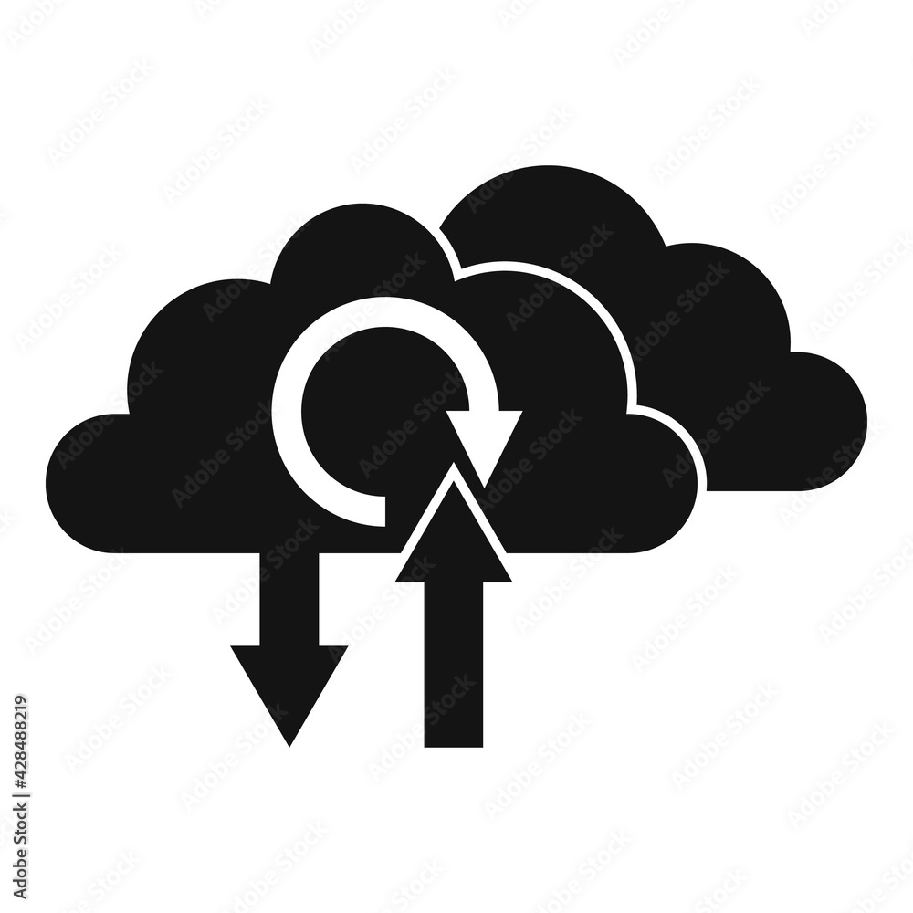 Update software from cloud icon, simple style Update software from cloud icon, simple style