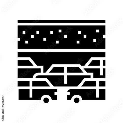 car transport parking line icon vector. car transport parking sign. isolated contour symbol black illustration