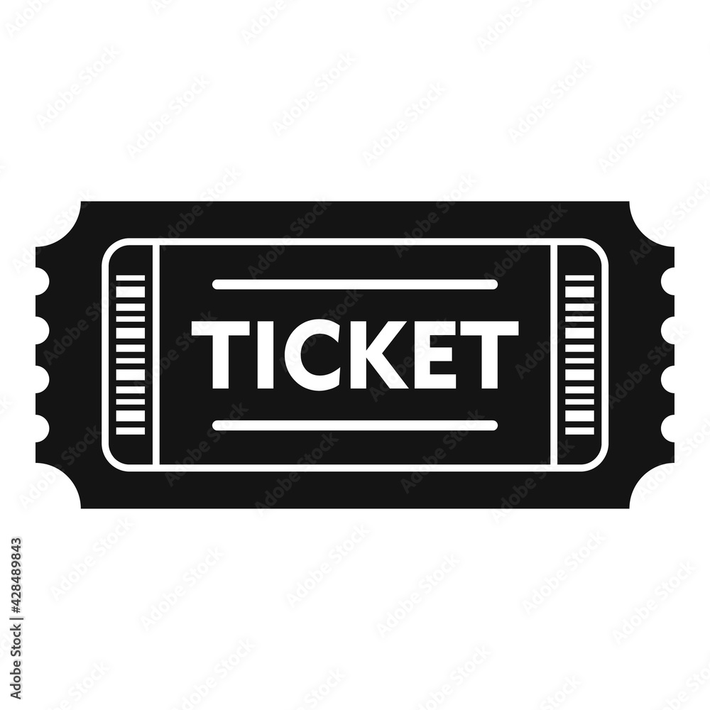 Entrance bus ticket icon, simple style Entrance bus ticket icon, simple style