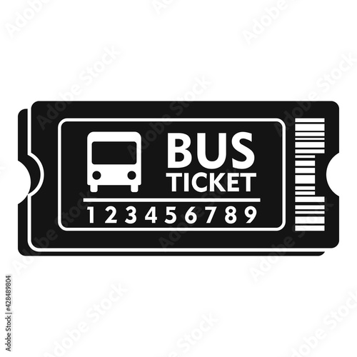 Carton bus ticket icon, simple style