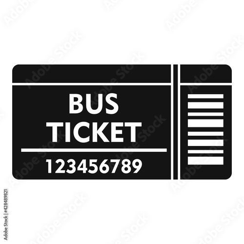 Paper bus ticket icon, simple style