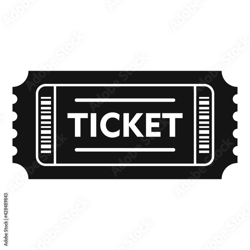 Entrance bus ticket icon, simple style