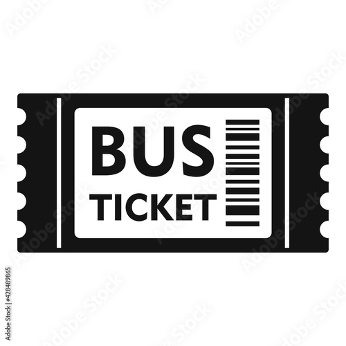 Pass bus ticket icon, simple style