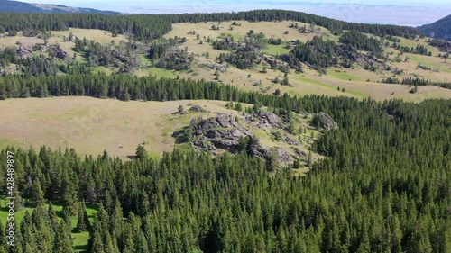 aerial drone over  Wyoming in Bighorn Mountains  photo