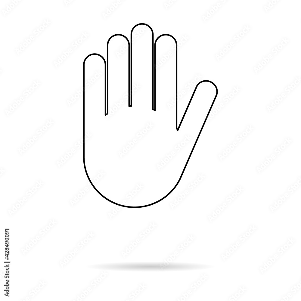 Stop icon with alert hand, warning covid symbol, no - danger isolated on white background vector illustration Stop icon with alert hand, warning covid symbol, no - danger isolated on white background vector illustration