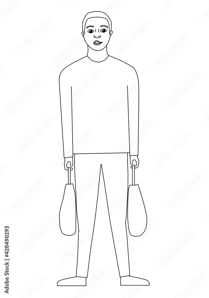 Fototapeta premium Man standing cartoon character isolated - vector