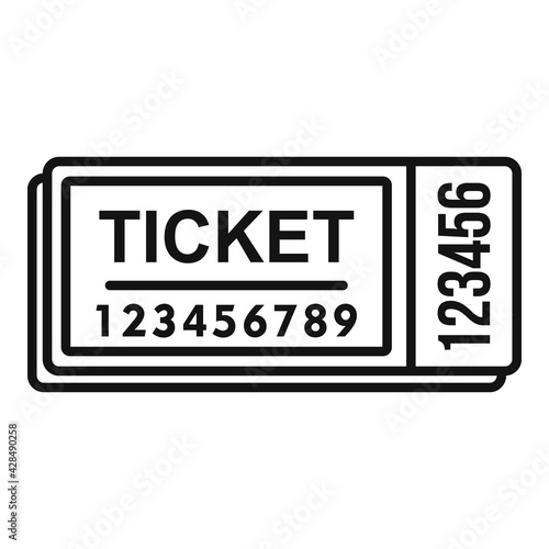 Carton bus ticket icon, outline style