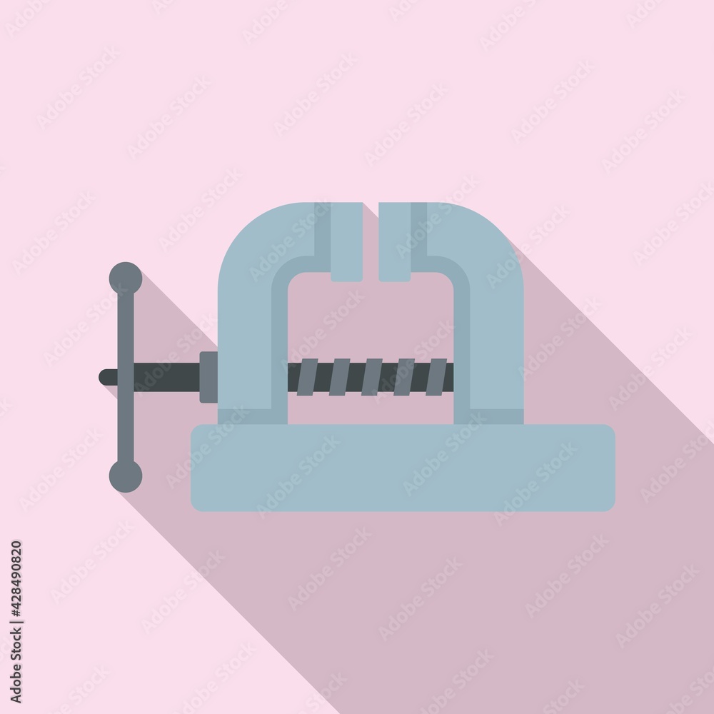 Metallurgy vice icon, flat style Metallurgy vice icon, flat style