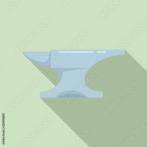 Metallurgy anvil icon, flat style