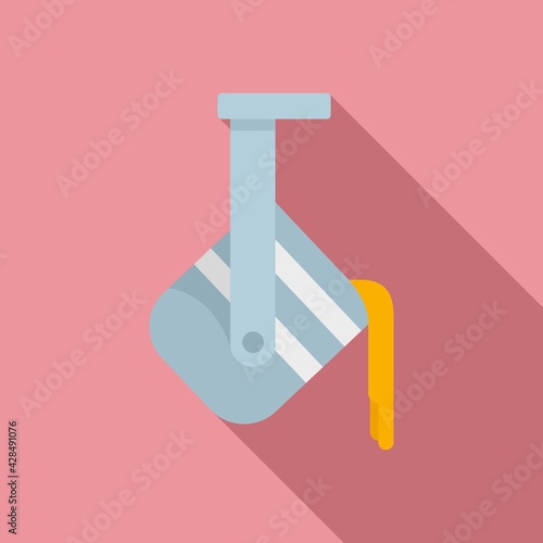 Hot metallurgy pot icon, flat style