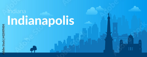 Indianapolis, USA famous city scape background.