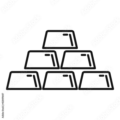 Metal bars icon, outline style