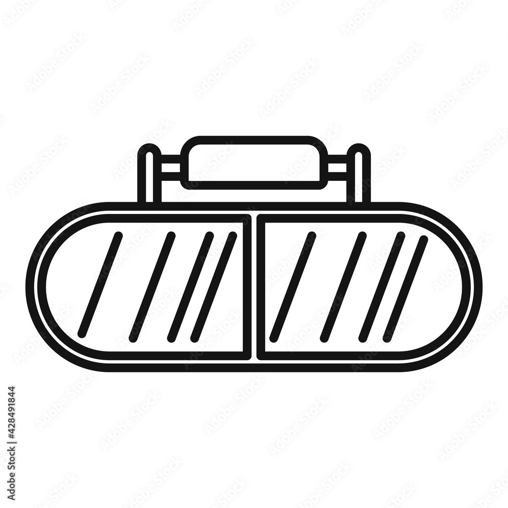 Metallurgy glasses icon, outline style Metallurgy glasses icon, outline style