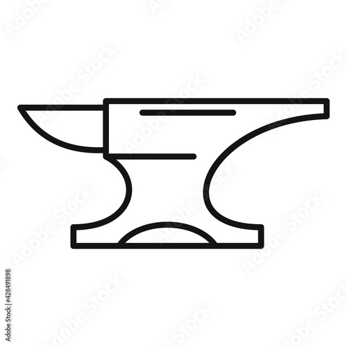 Metallurgy anvil icon, outline style