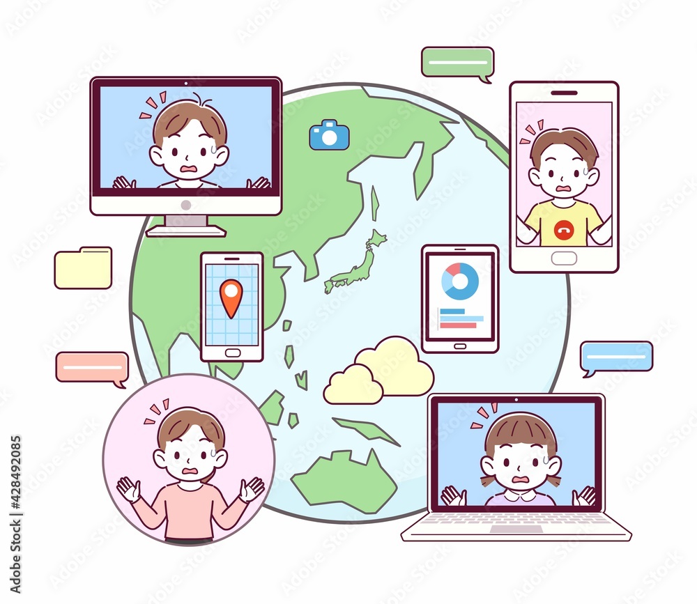 世界中とコミュニケーションをする人 世界中とコミュニケーションをする人