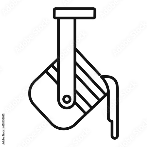 Hot metallurgy pot icon, outline style
