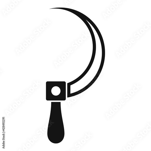 Blacksmith sickle icon, simple style