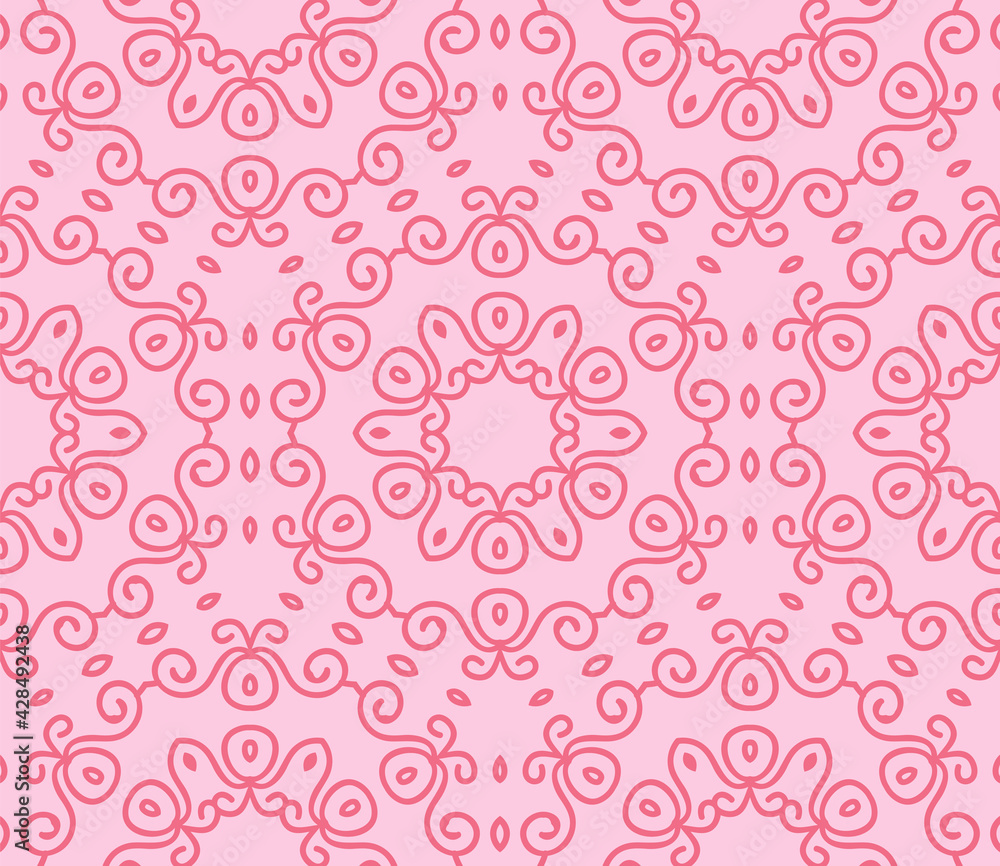 Abstract hand drawn doodle thin line curly seamless pattern. Swirl linear tile, grid background. Abstract hand drawn doodle thin line curly seamless pattern. Swirl linear tile, grid background.