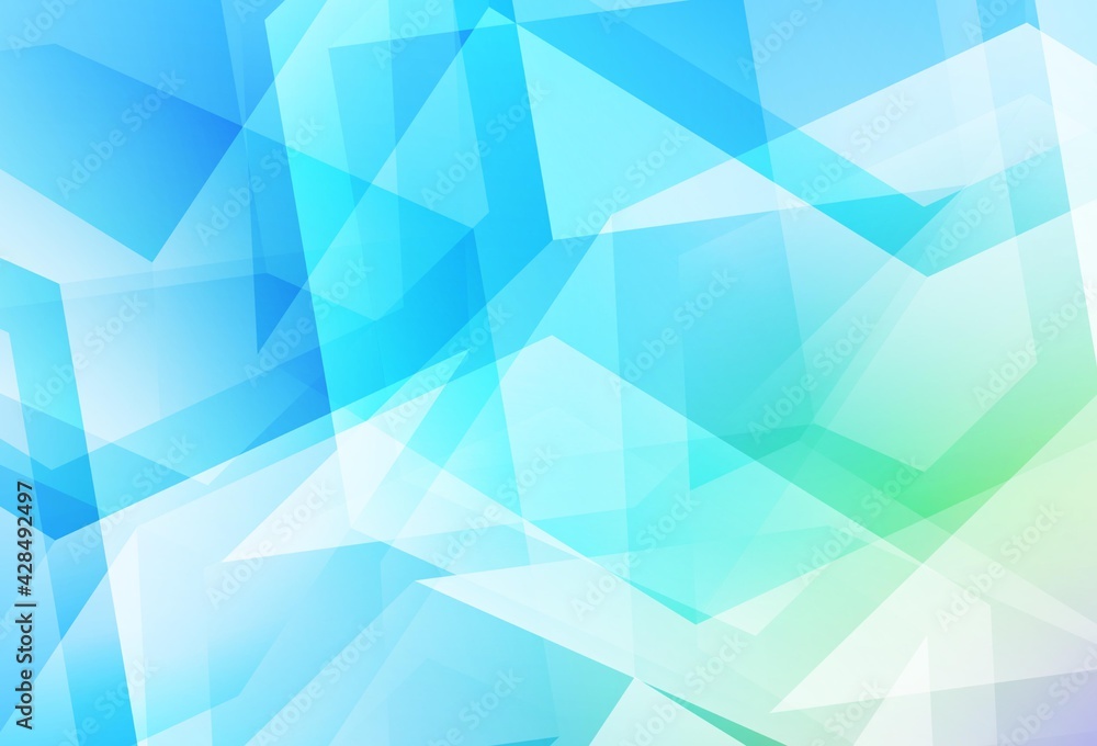 Fototapeta premium Light Blue, Green vector polygon abstract layout.
