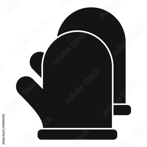Blacksmith gloves icon, simple style
