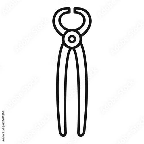 Blacksmith long pliers icon, outline style