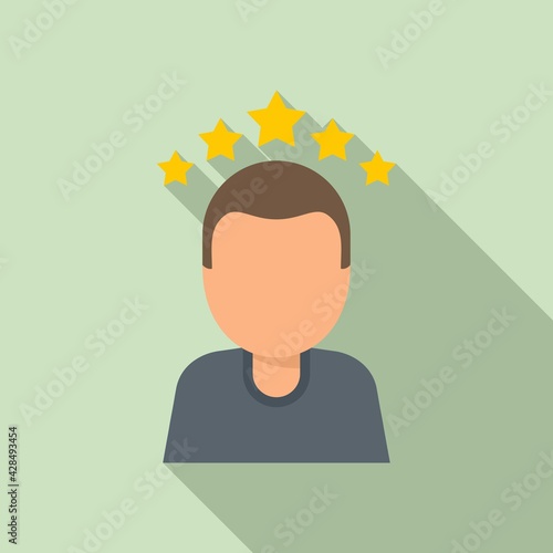 Attestation rating icon, flat style