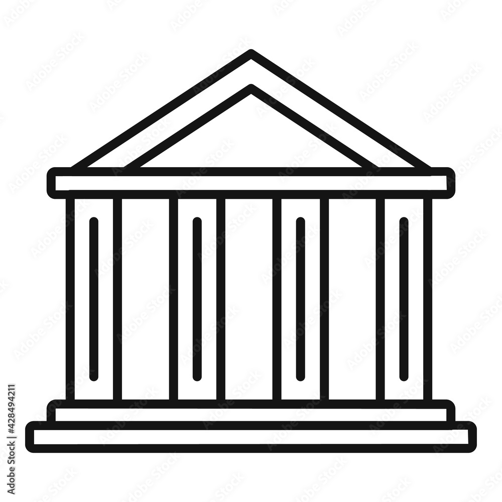 Attestation building icon, outline style Attestation building icon, outline style