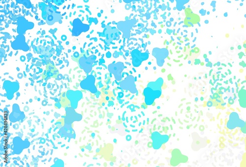 Wallpaper Mural Light Blue, Green vector backdrop with memphis shapes. Torontodigital.ca