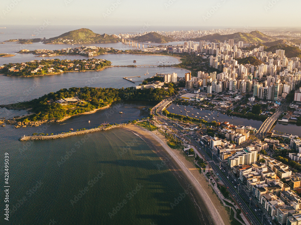 Fototapeta premium Aerial view of the Vitória city in Espírito Santo - Brasil