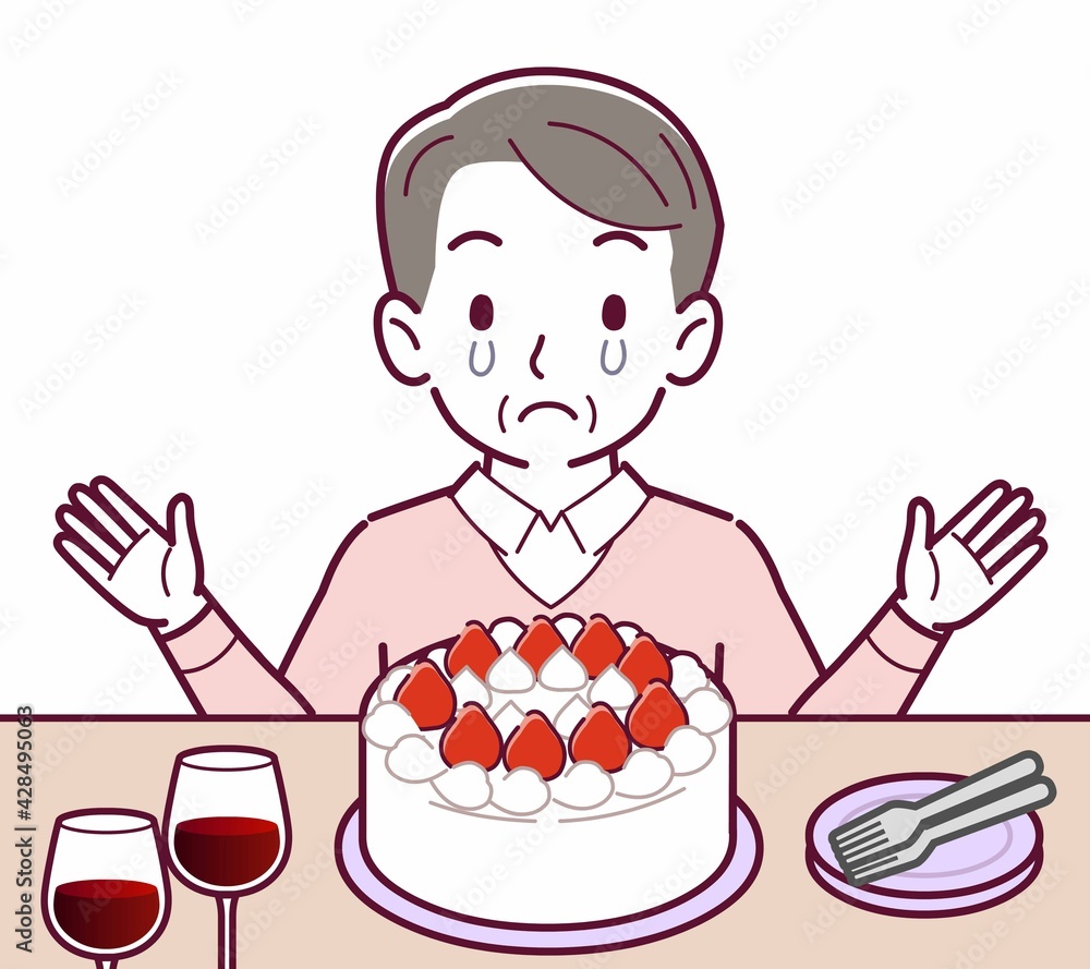 ケーキでお祝いする人