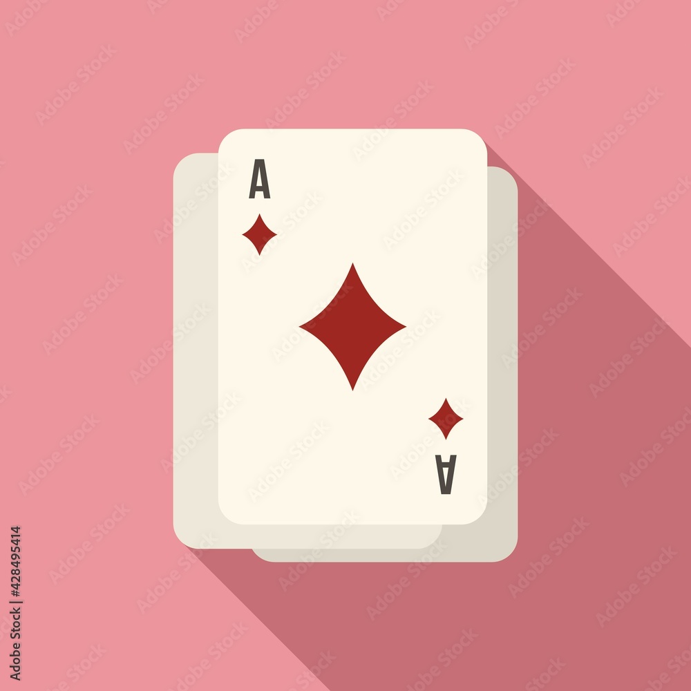 Obraz premium Play cards icon, flat style