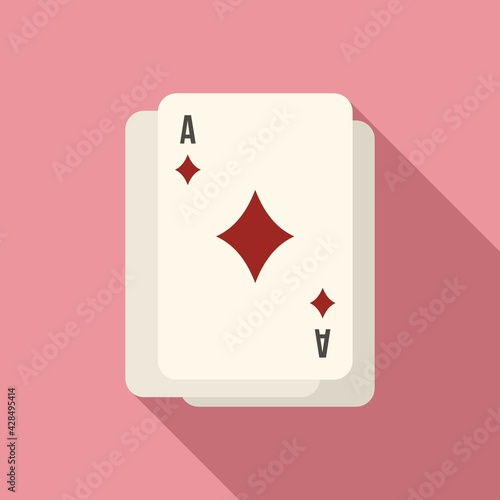 Play cards icon, flat style