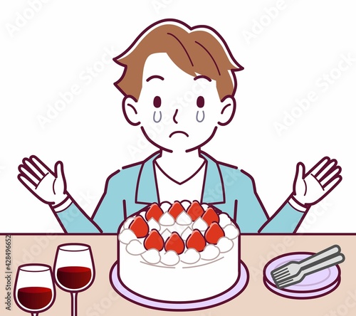 ケーキでお祝いする人