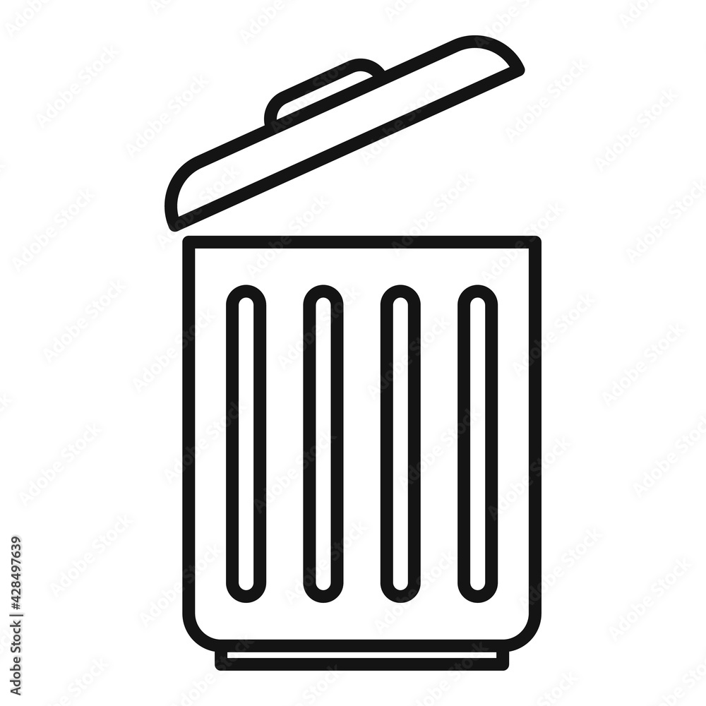 Recycle bin space organization icon, outline style Recycle bin space organization icon, outline style