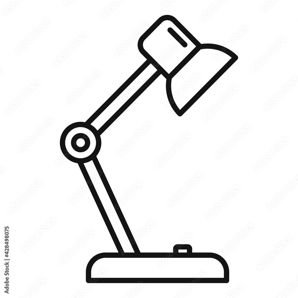 Desktop lamp icon, outline style Desktop lamp icon, outline style