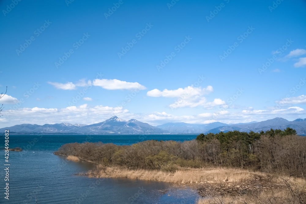 猪苗代湖と会津磐梯山